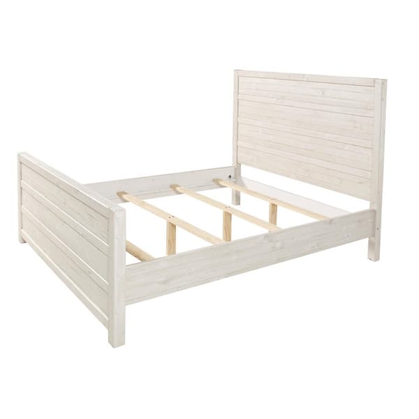 Carmel Antique White Queen Platform Bed