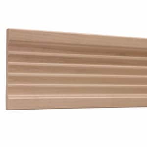 1644-4FTWHW 0.5 in. D x 4 in. W x 48 in. L Unfinished White Hardwood Fluted Casing Moulding