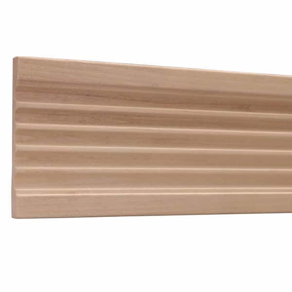 Ornamental Mouldings 1644-4FTWHW 0.5 in. D x 4 in. W x 48 in. L Unfinished White Hardwood Fluted Casing Moulding