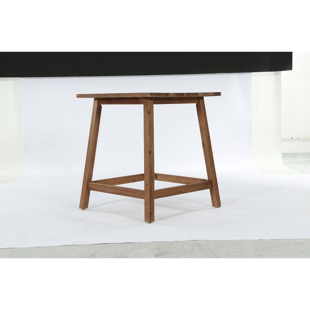 35.82 in. H Rustic Brown Square Solid Wood Bar Table Seats 4, Small Pub Bistro Counter Height Table for Dining Room