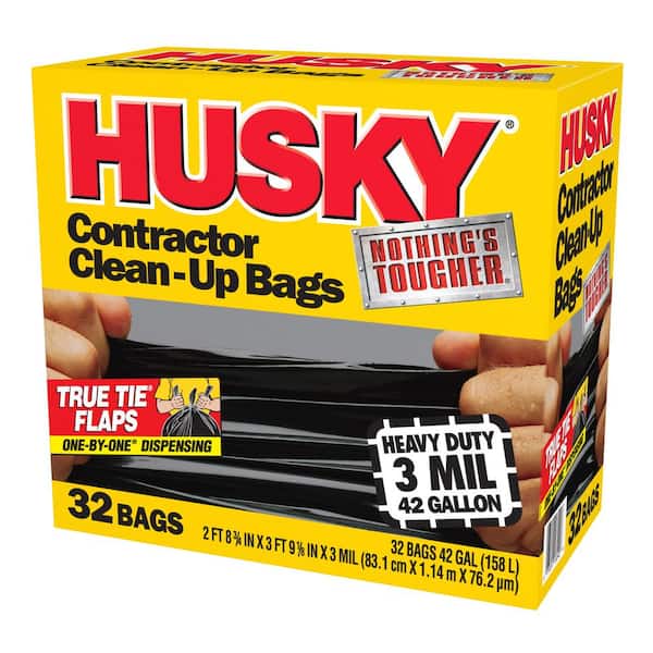 Contractor Cleanup Heavy Duty Trash Bags 3 Mil FREE SHIPPING 42 Gallon 32 