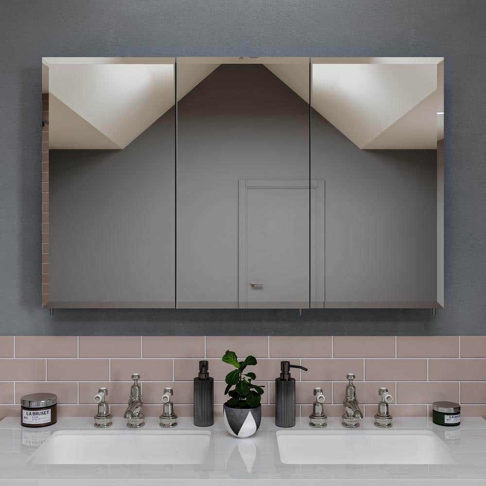 Croydex Potomac 48 in. W x 30 in. H Triple Door White Steel