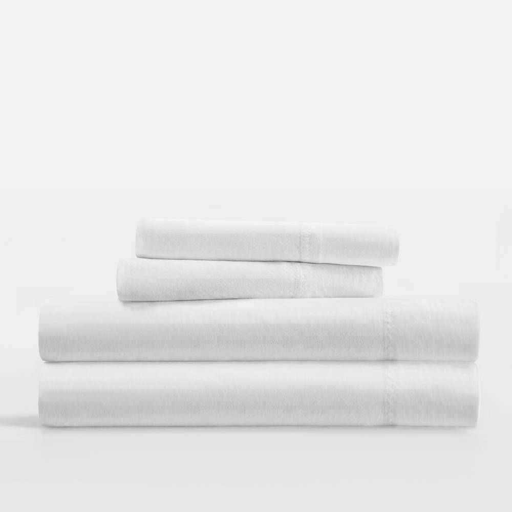 Mauve Full Cotton 4-Piece Solid Sheet Set