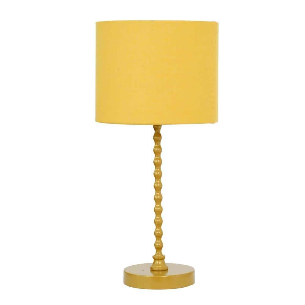 17 in. Yellow Cylinder Drum Table Lamp Bedside with Yellow Linen Shade, E12 Blub Not Included price history on PriceWatchPro