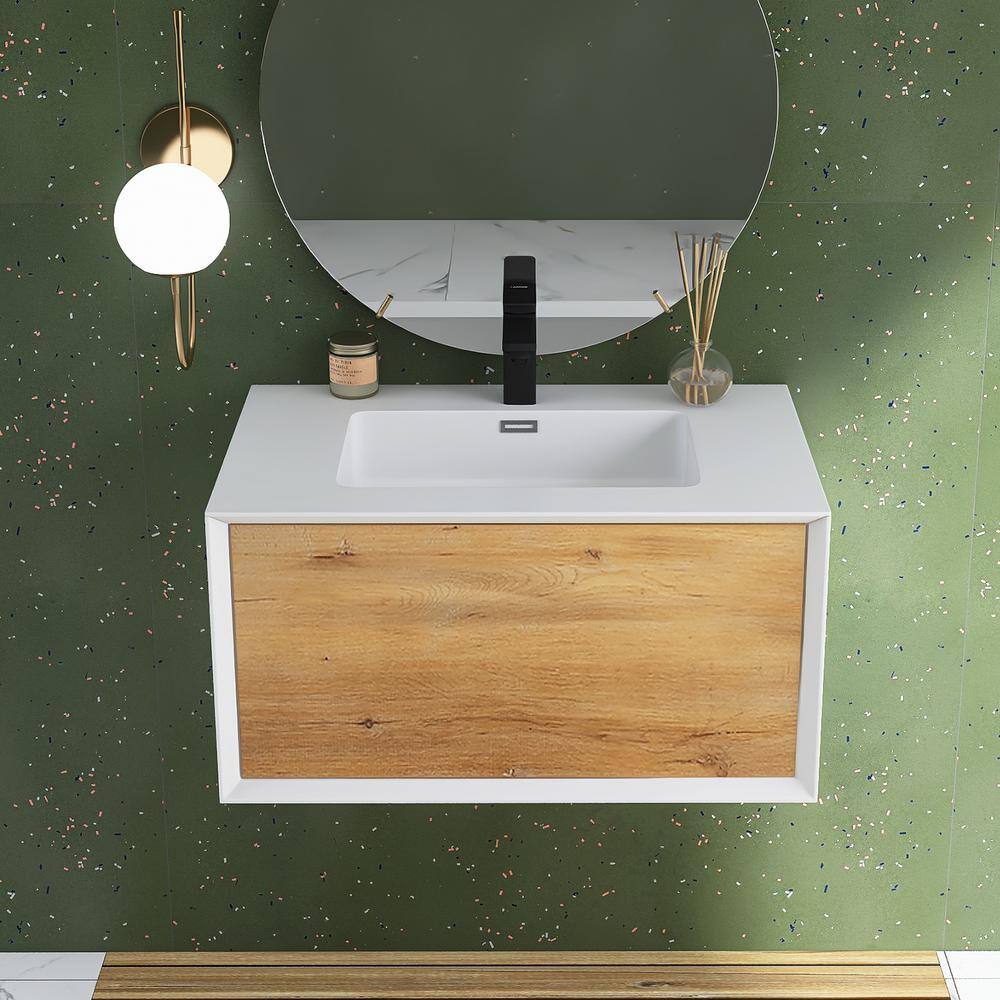 30 in. W x 19 in. D x 16 in. H Single Sink Bath Vanity Side Cabinet in Whit