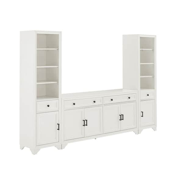 CROSLEY FURNITURE Tara White Sideboard with Bookshelves