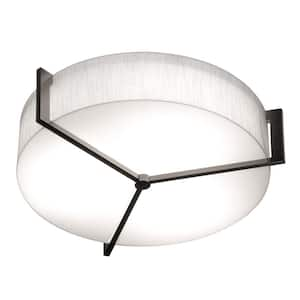 Apex 17 in. 1-Light Espresso LED Flush Mount