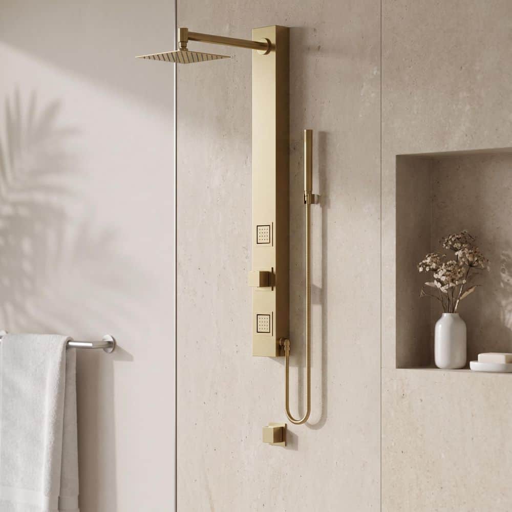 VIGO Orchid 39 in. H x 4 in. W 2-Jet Shower Panel System with