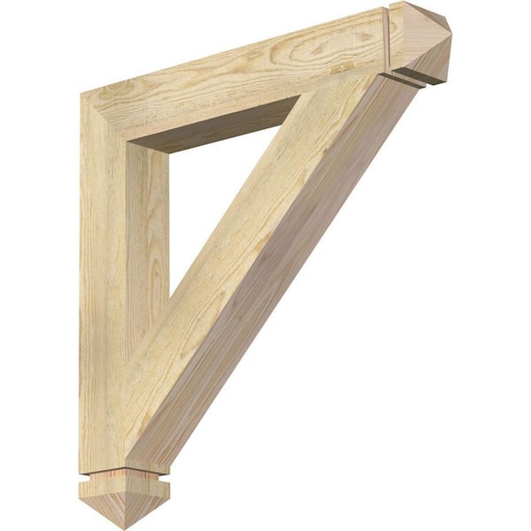 Ekena Millwork 4 in. x 28 in. x 28 in. Douglas Fir Traditional Arts and Crafts Rough Sawn Bracket