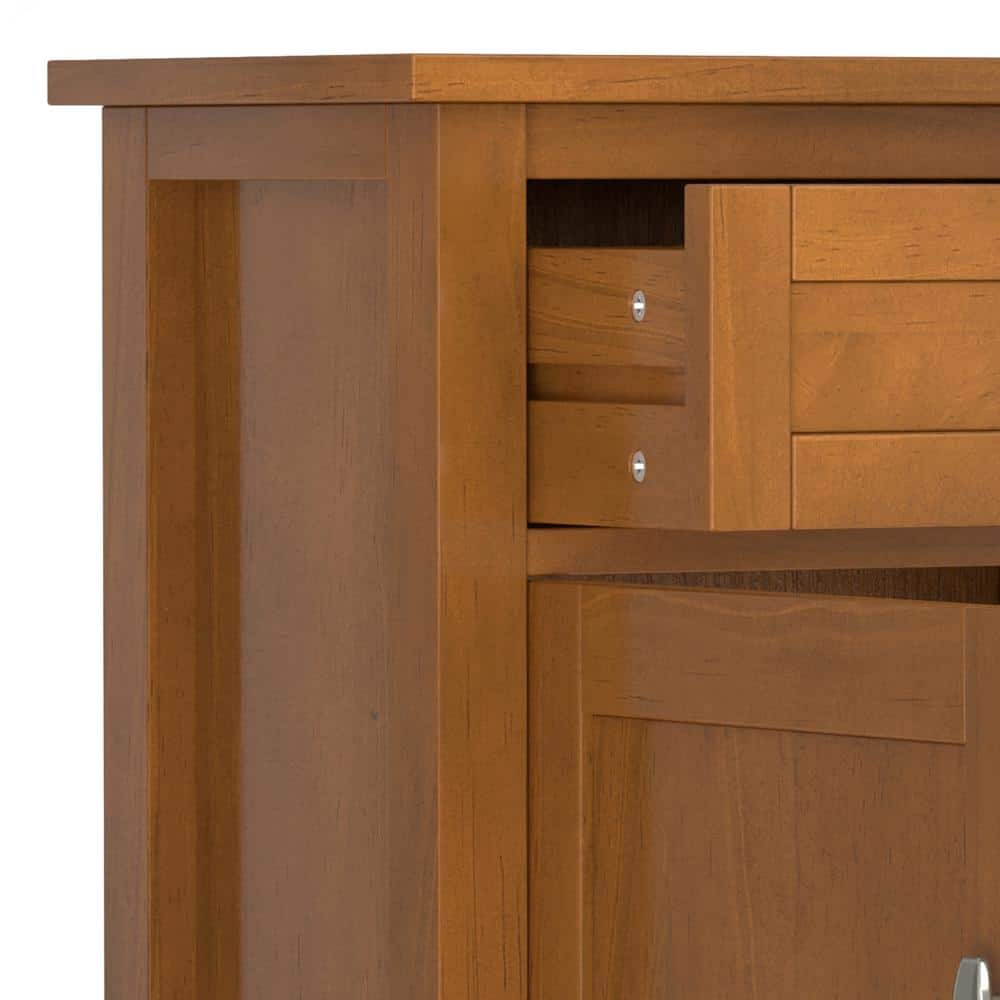 Light Golden Brown Solid Wood 36" Freestanding Storage Cabinet