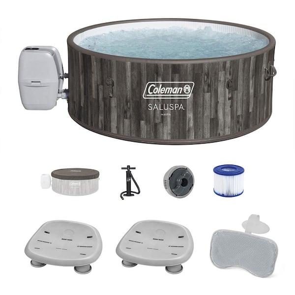 Bestway Napa 7-Person AirJet Hot Tub with 2-Pack SaluSpa Seat and 2 Headrest Pillows