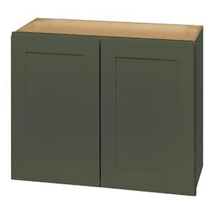 Avondale 30 in. W x 12 in. D x 24 in. H Ready to Assemble Plywood Shaker Wall Bridge Kitchen Cabinet in Fern Green