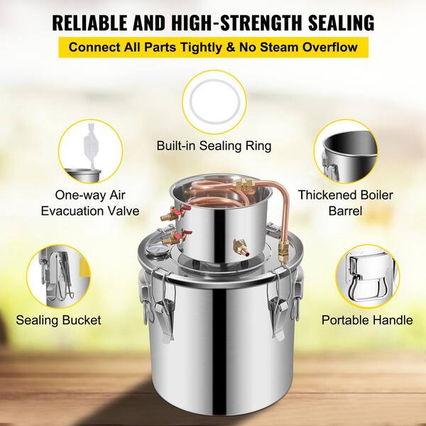 SVOPES Alcohol Still 3 gal./12L Stainless Steel Alcohol Distiller