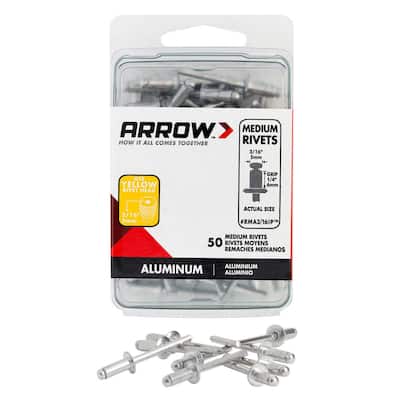 3/16 in. Medium Aluminum Rivets (50-Pack)
