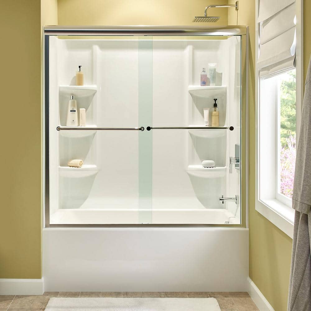 Studio 60-Inch White Acrylic Alcove Soaking Bathtub