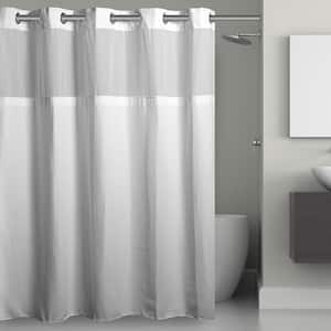 Waffle 71 in. W x 74 in. L Polyester Shower Curtain in White
