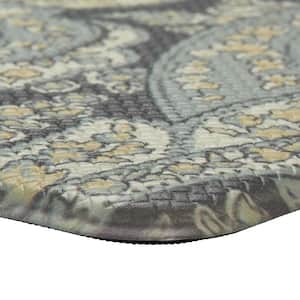 Green and Blue Paisley 17.5 in. x 48 in. Anti-Fatigue Wellness Mat