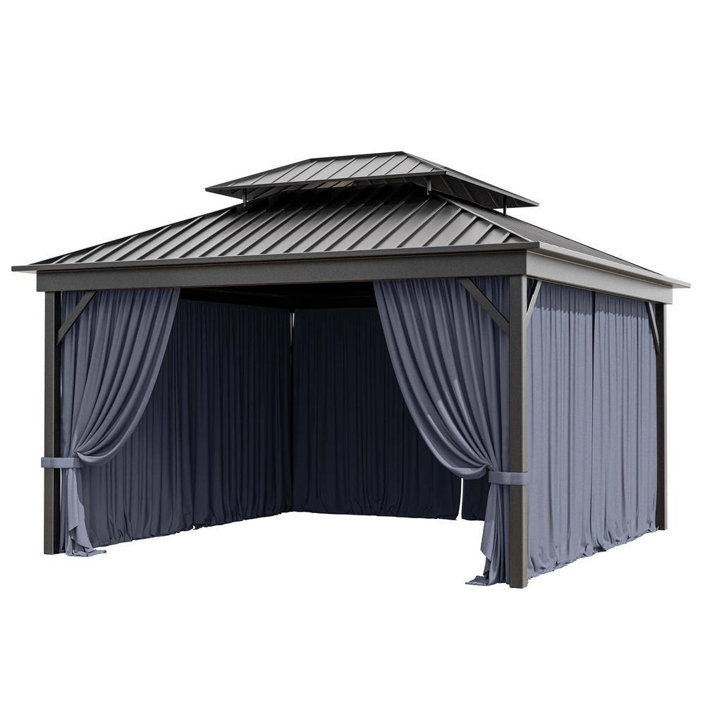 12 ft. x 12 ft. Universal Outdoor Privacy Curtains, Gazebo Replacement with Zipper Navy (4-Side Curtain Only) price history on PriceWatchPro