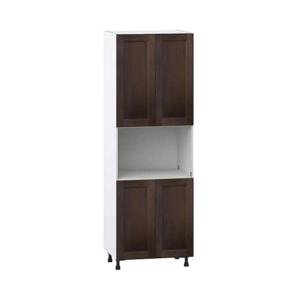 Georgetown 30 in. W x 24 in. D x 89.5 in. H Assembled Microwave Pantry Kitchen Cabinet in Chestnut