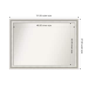 Parlor White 51.5 in. x 37.5 in. Custom Non-Beveled Recycled Polystyrene Framed Bathroom Vanity Wall Mirror