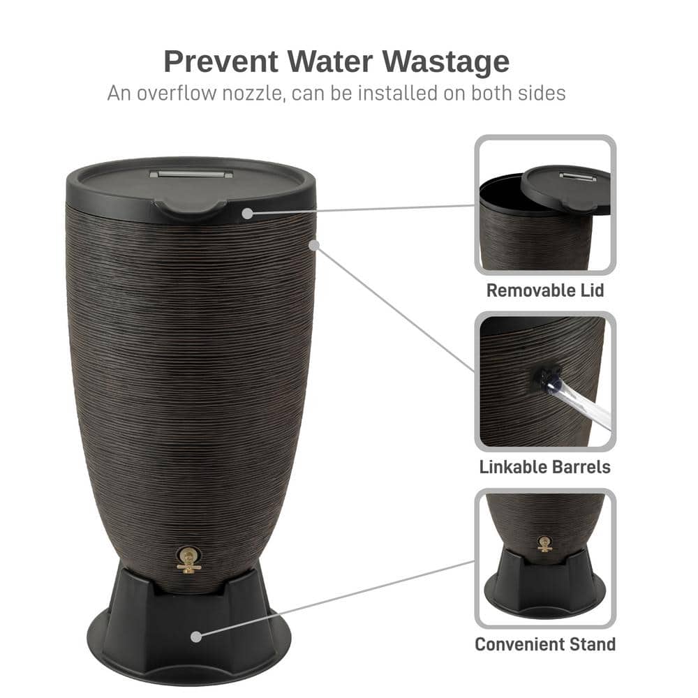 Newport Bronze 50 Gallon Rain Barrel with Stand