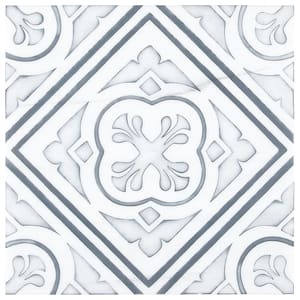 Marmotive Porto Baby Blue 8 in. x 8 in. x 10 mm Polished Marble Floor and Wall Tile (1.77 sq. ft./case)