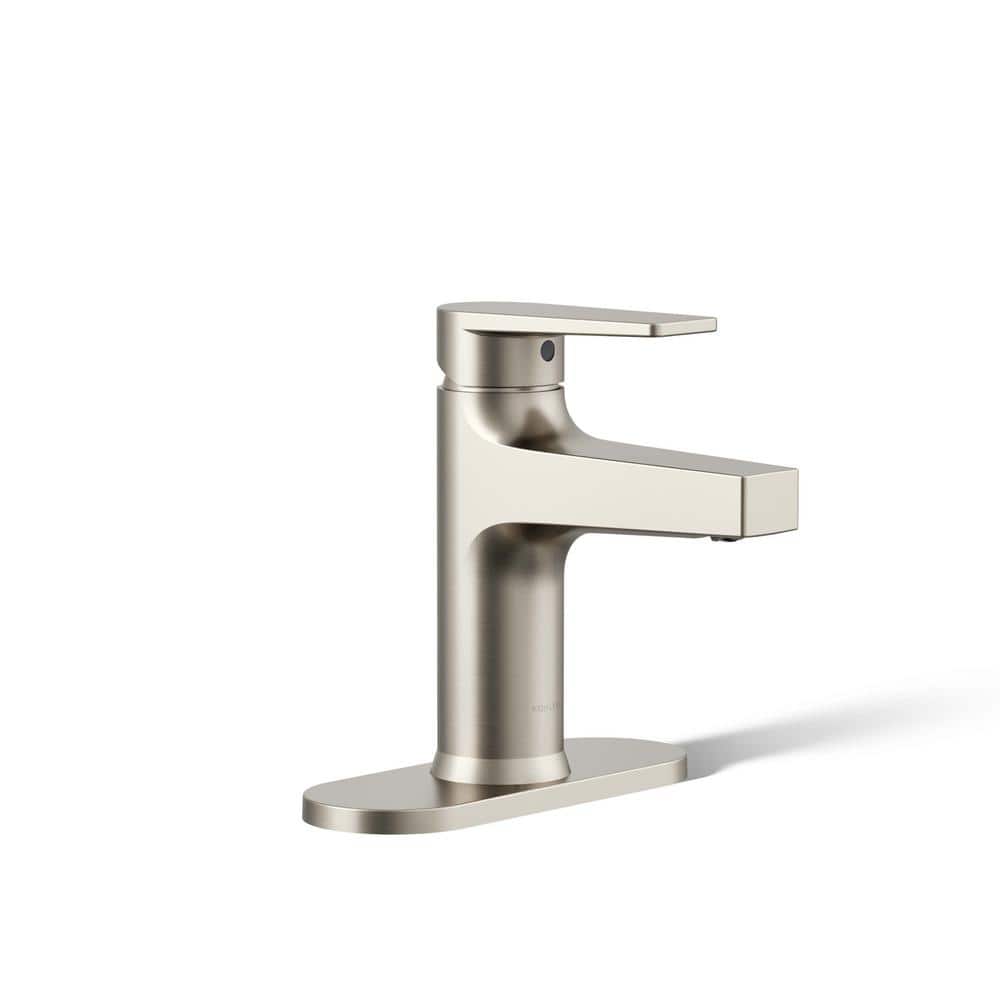 Taut Transitional Single-Handle Brushed Nickel Bathroom Faucet