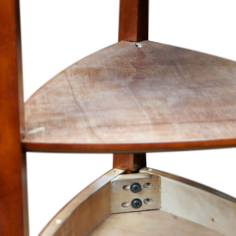 Glazed Auburn Triangular Solid Wood Corner Table