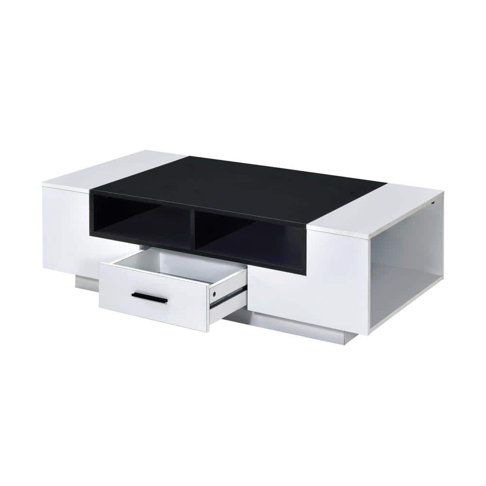 47 in. Brown Rectangle Wood Coffee Table with Storage