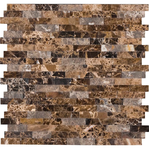 MSI Emperador Splitface Peel and Stick 12 in. x 12.5 in. Honed Marble Floor and Wall Tile (1 sq. ft./Each)