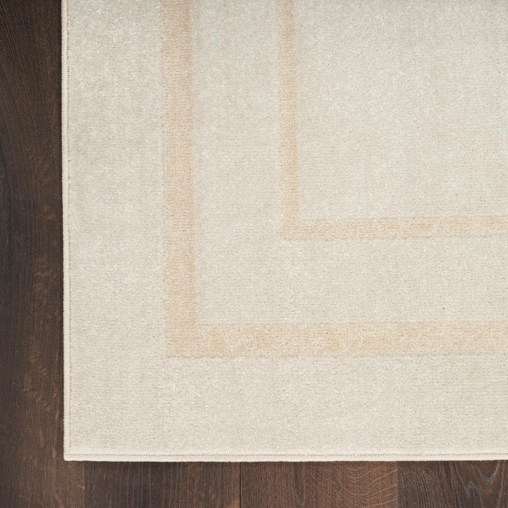 Ivory Gold 9' x 12' Rectangular Washable Outdoor Rug