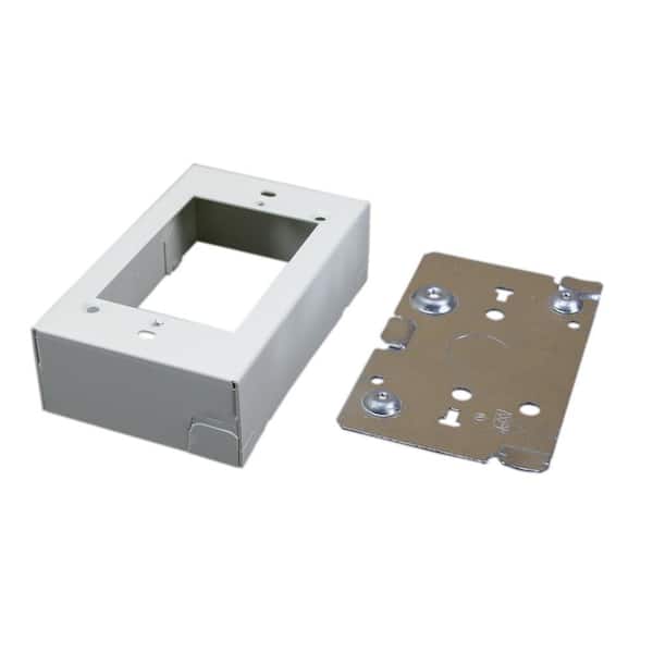 Wiremold 500/700 Series Metal Raceway 1-3/8 in. Deep 1-Gang Electrical Switch/Receptacle Box with Off-Center KOs, White