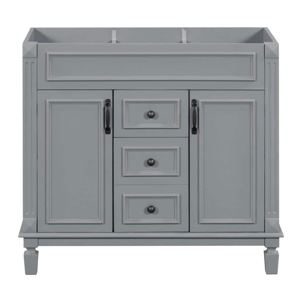 Modern 36 in. MDF Bath Vanity Cabinet without Top in Gray with 2 Soft Closing Doors and 2 Drawers price history on PriceWatchPro