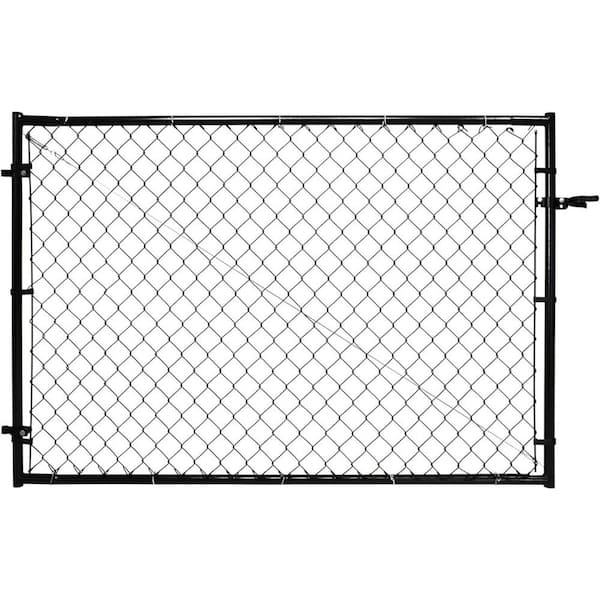 Outdoor Gate Kit, Fit-Right Adjustable Chain Link Gate Kit for Outdoor Decking and Fencing in Black