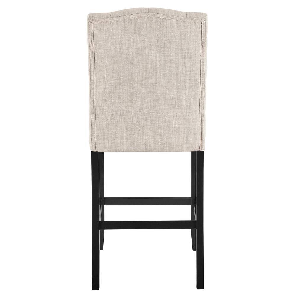 Daphne Beige and Black Solid Wood 5-Piece Counter Dining Set