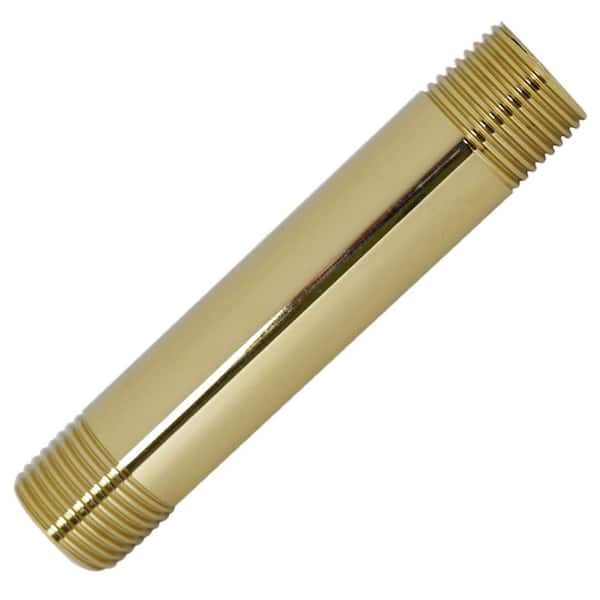 Westbrass 1/2 in. x 4in. IPS Brass Pipe Nipple, Polished Brass D12104-01 -  The Home Depot