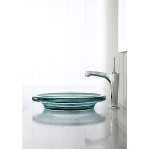 Spun Glass Vessel Sink in Translucent Dew