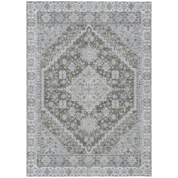 Chantille Machine Washable Indoor/Outdoor Abstract ACN2806 Chocolate 10 ft. x 14 ft. Area Rug