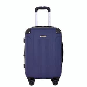 22in NAVY ROLLING EXPANDABLE HARDSIDE CARRY-ON with 4- IN-1 USB CHARGING FEATURE