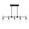 Hunter Xidane 5-Light Matte Black Island Linear Chandelier for Kitchen ...