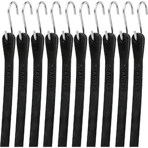 XSTRAP 10-Inch Mini Bungee Cords 20 Pieces Steel Hooks (Black)