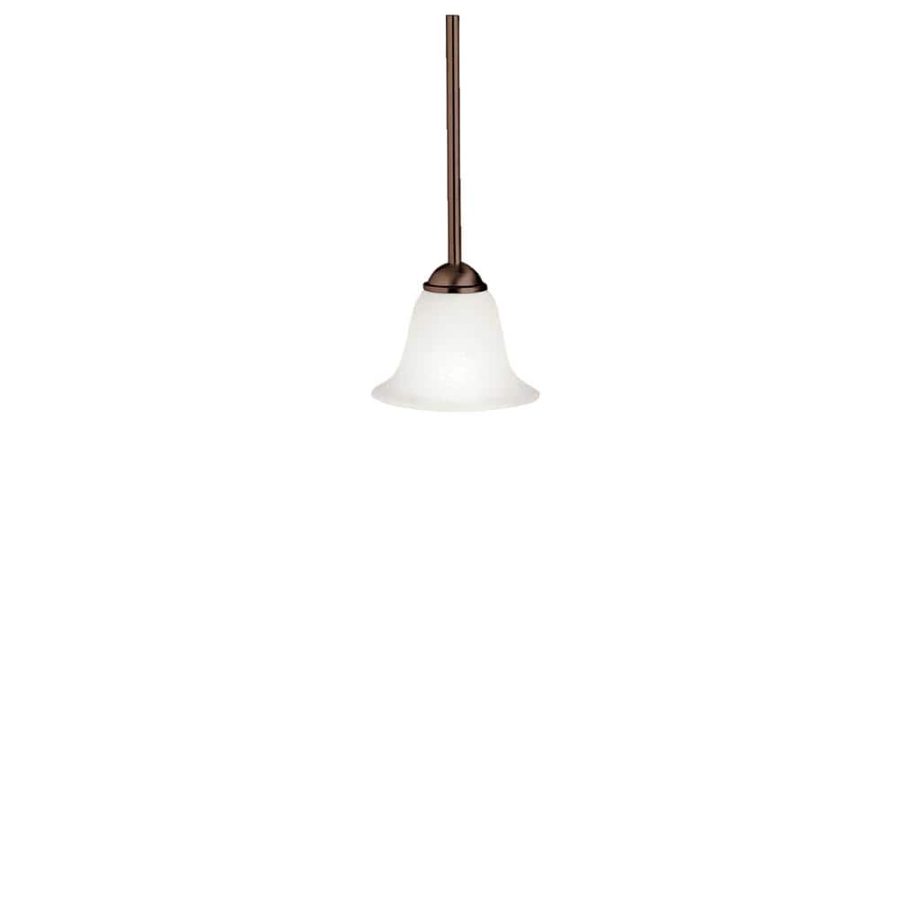 Dover 1-Light Tannery Bronze Transitional Shaded Kitchen Mini Pendant Hanging Light with Etched Glass price history on PriceWatchPro
