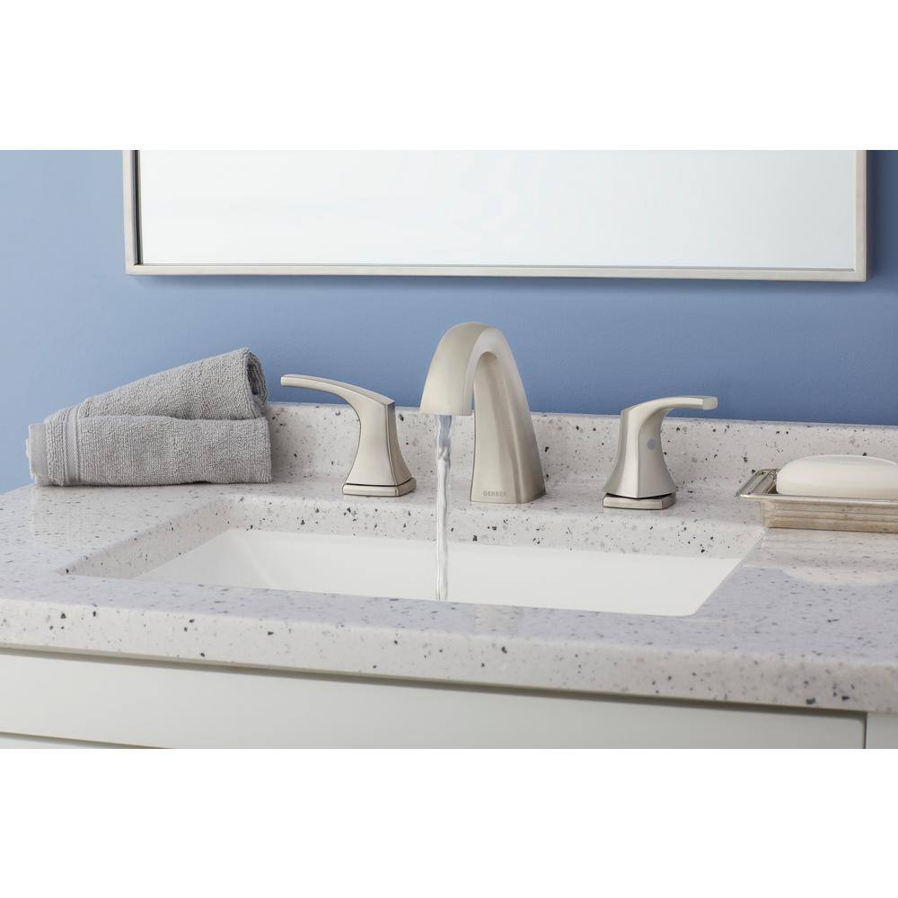 Vaughn Modern Brushed Nickel 2-Handle Widespread Bathroom Faucet