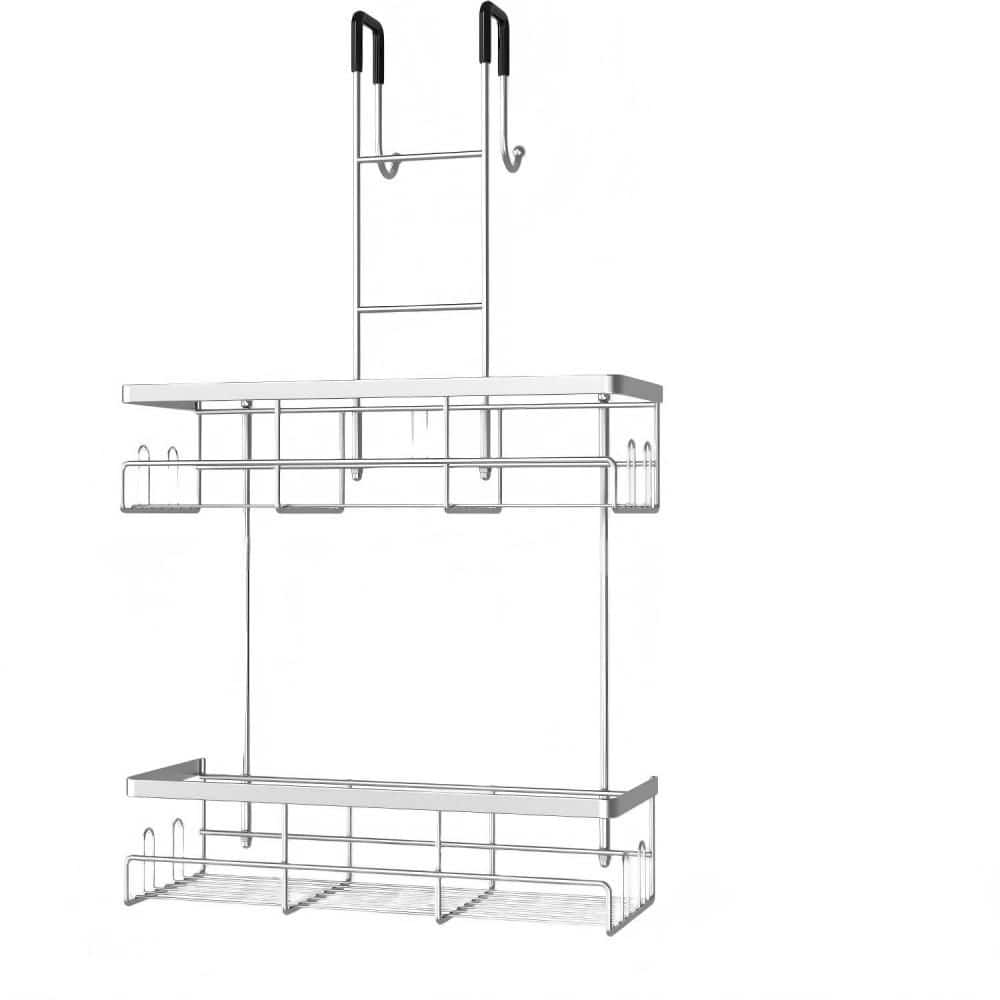 Bathroom Essentials Hanging Rust-Resistant Drainage 2-Tier Shower Caddy in Stainless Steel, No Drilling Rack, in Chrome price history on PriceWatchPro