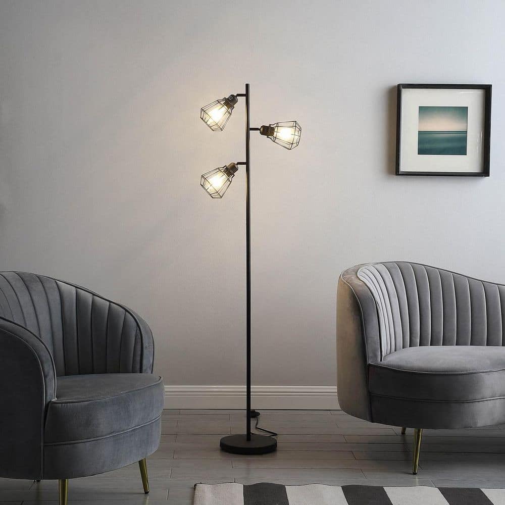 65 in. Matte Black Metal Floor Lamp 3-Light price history on PriceWatchPro