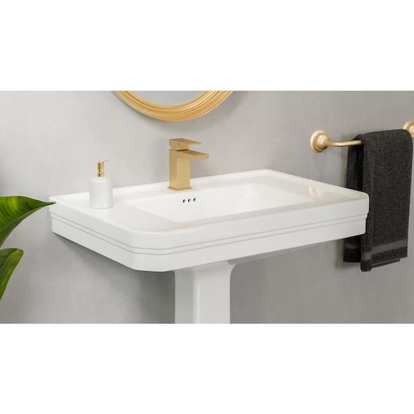 DreamLine Aqua 32 in. L x 22 in. W Pedestal Bathroom Sink Base in
