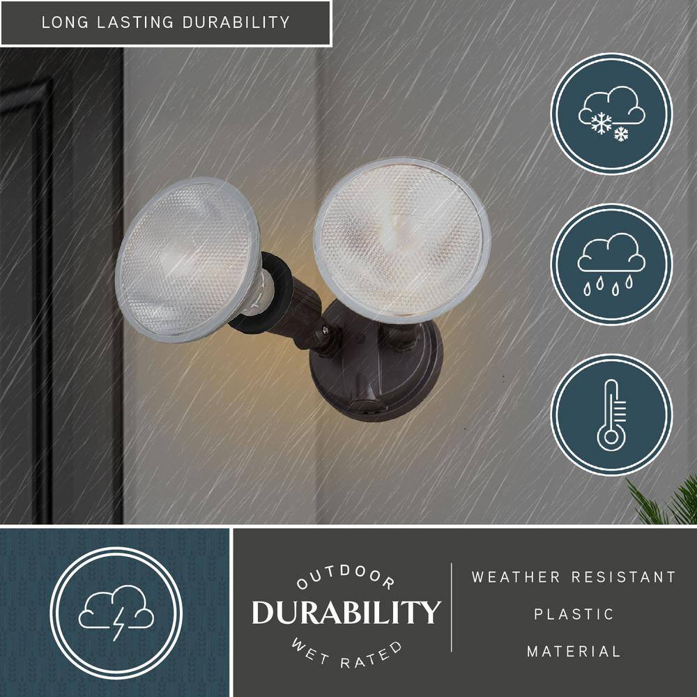 Bronze Dual-Head Outdoor Security Flood Light
