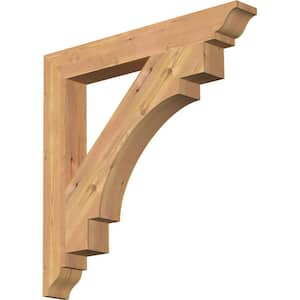 3.5 in. x 28 in. x 28 in. Western Red Cedar Merced Traditional Smooth Bracket