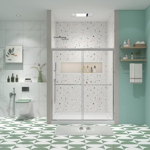 48 in. L x 48 in. W x 70 in. H Shower Door/Enclosure in Chrome
