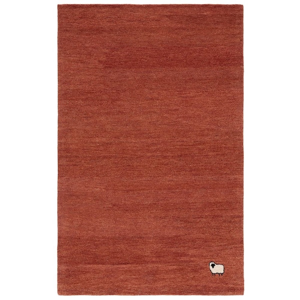 Himalaya 4 ft. x 6 ft. Rust Solid Sheep Area Rug